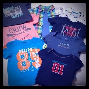 12-18 months 5 short sleeve shirts and 4 onesies